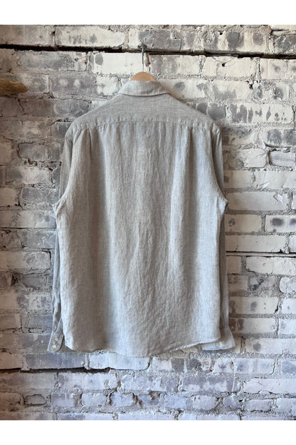 Paul Linen Chambray Shirt - Grey - DUNE + SALT