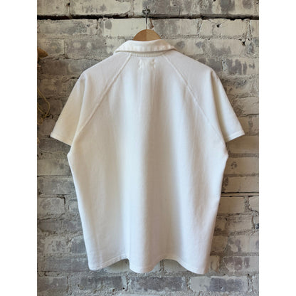 Kepani Raffy Pique Knit Polo Shirt - White Dark Gray