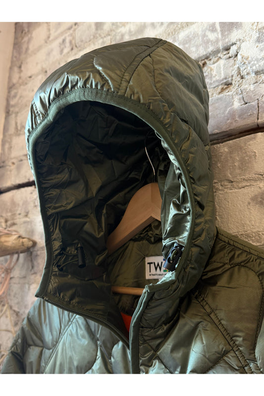 08 Light Hooded Puffer - Olive/Orange - DUNE + SALT