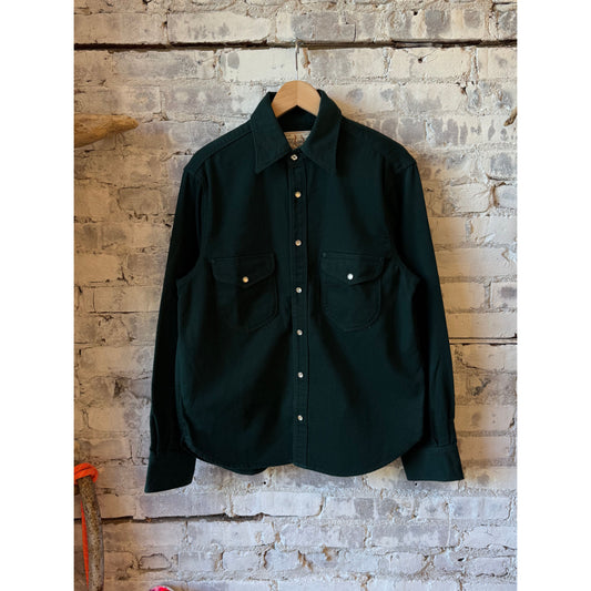 Freenote Cloth Bode Twill Western Shirt - Forest Green Black