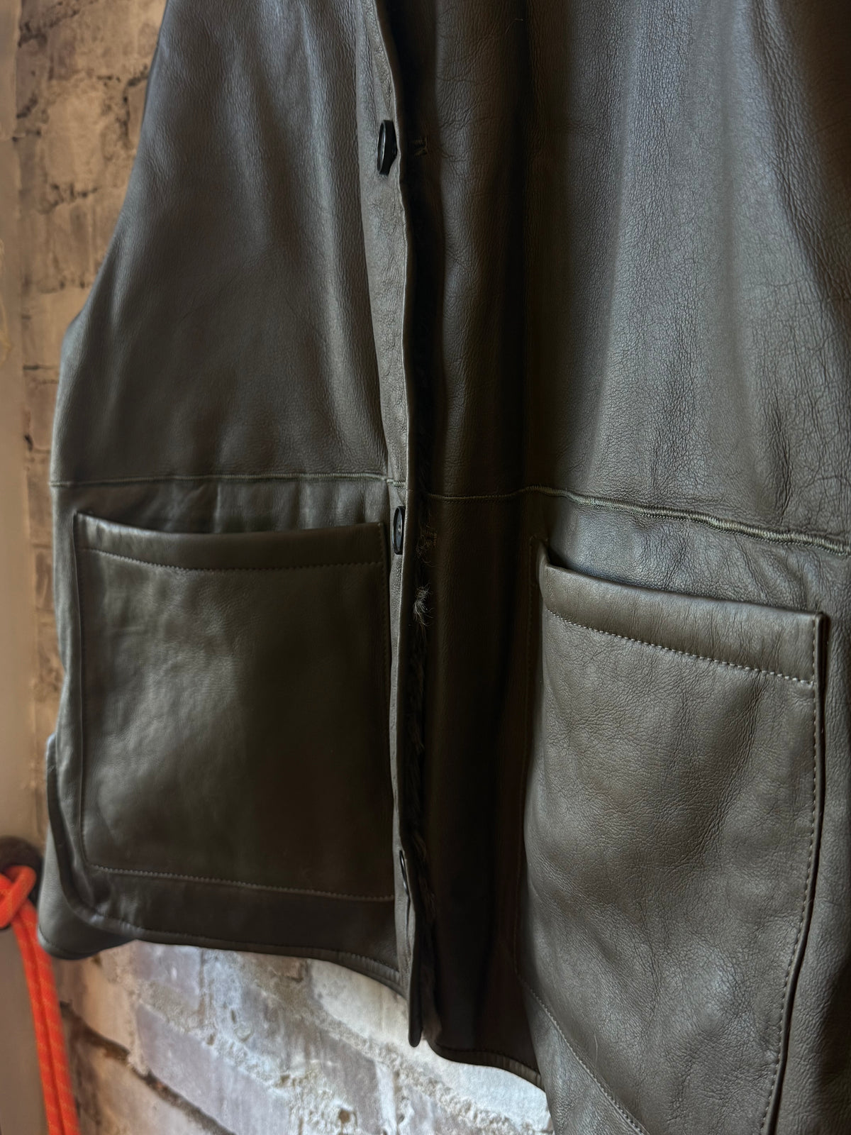 Utzon Juro Shearling Jacket - Army Dim Gray