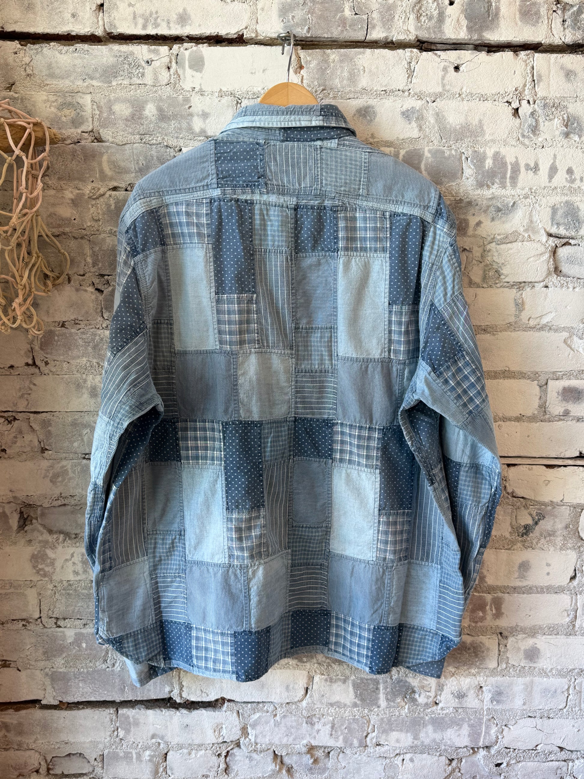 Classic Fit Chicago Workshirt - Indigo Patchwork - DUNE + SALT