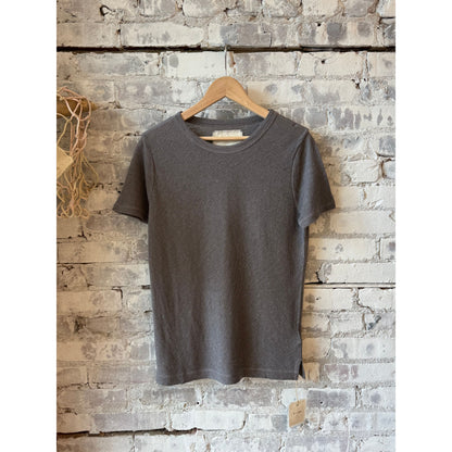 Hemp Pique SS Crew - Charcoal - DUNE + SALT