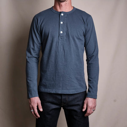 13 Ounce L/S Henley - Faded Blue - DUNE + SALT