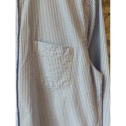 Men's Paul Woven Seersucker Shirt in sky blue and white by Hartford Men's, featuring a textured seersucker fabric and button-down design.