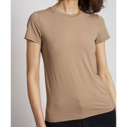 Majestic Filatures Jersey Stretch SS Crewneck - Blanc Tan