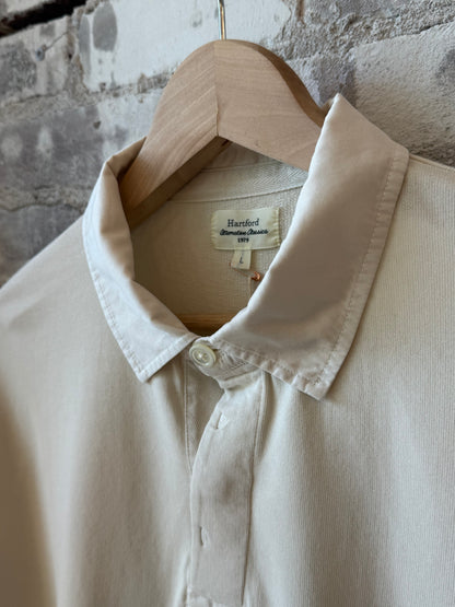 Light Fleece Rugby Knitted Polo - Stone - DUNE + SALT