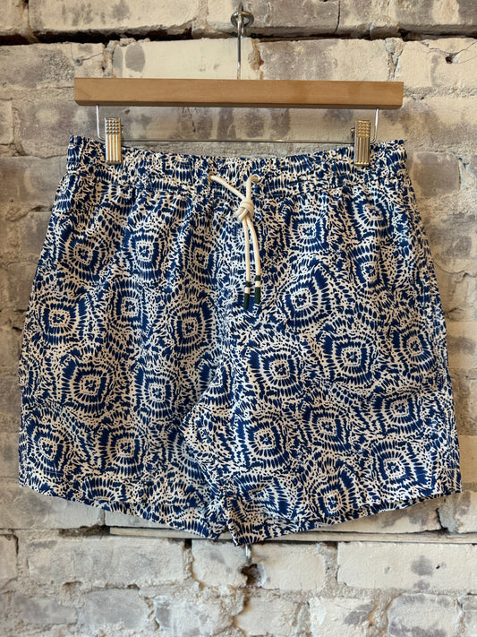 Nylon Woven Swimshort - Indigo/Cream