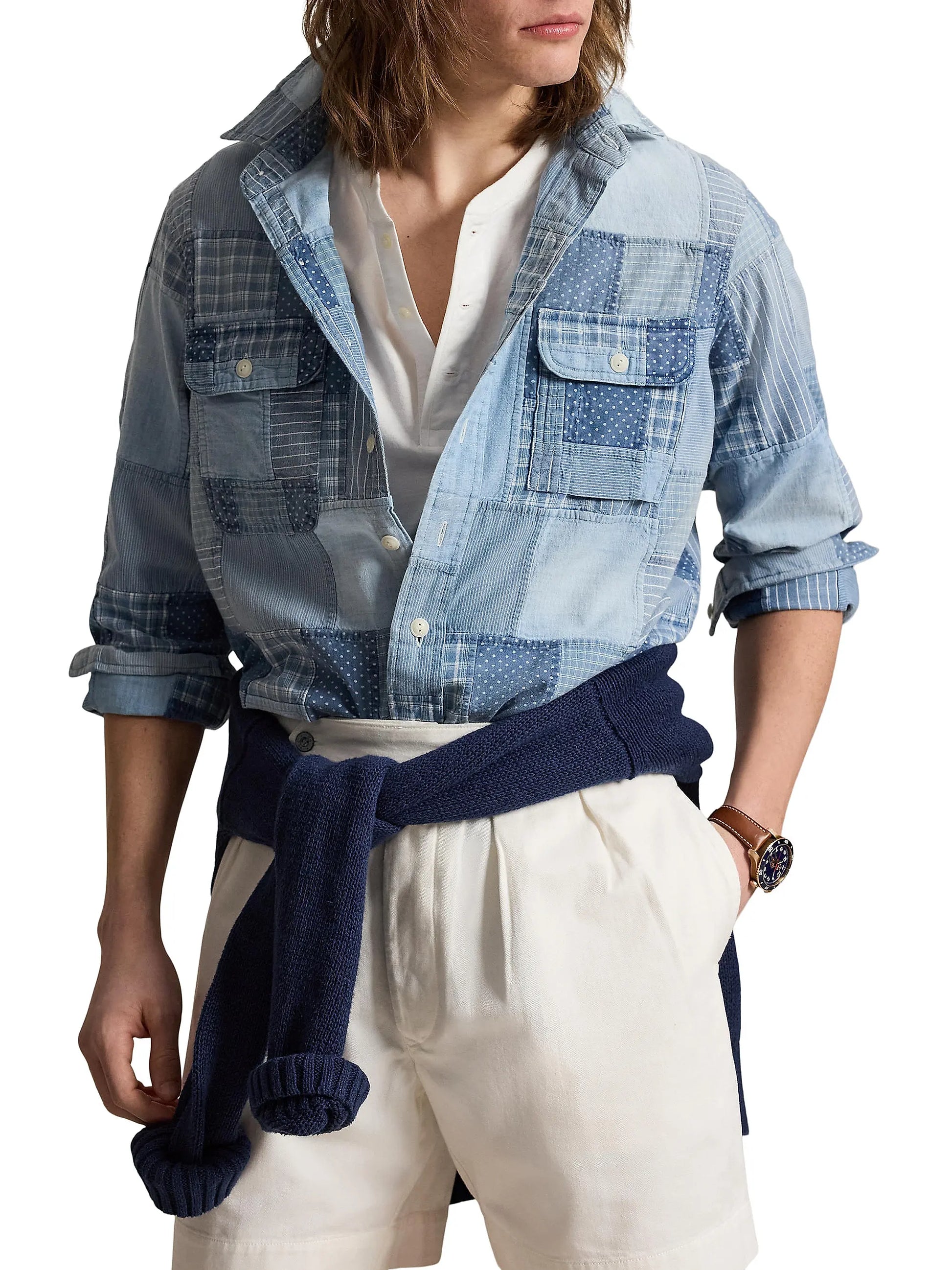 Classic Fit Chicago Workshirt - Indigo Patchwork - DUNE + SALT