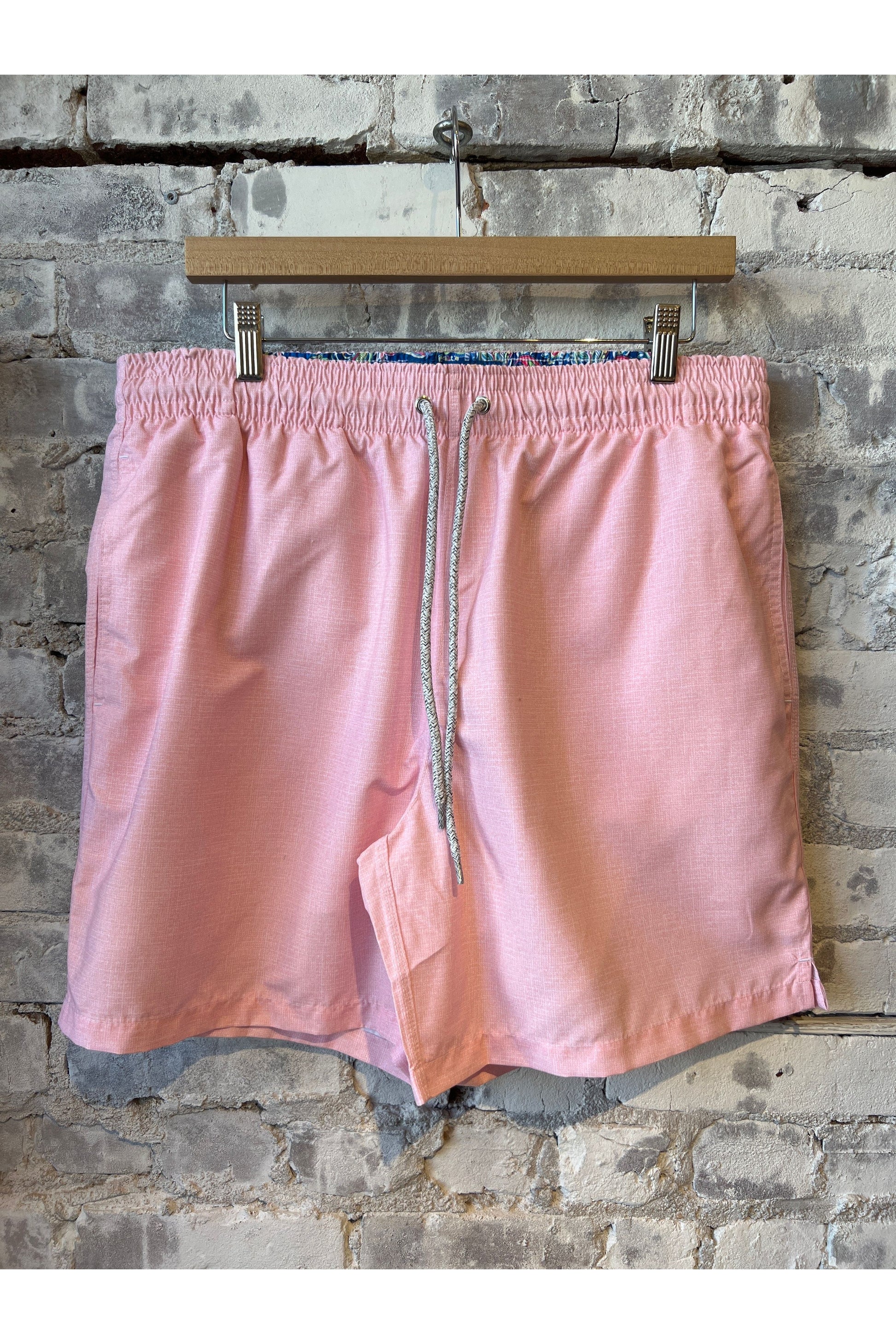 Cyclist Liner Swim Trunks - Pink Solid Linen - DUNE + SALT