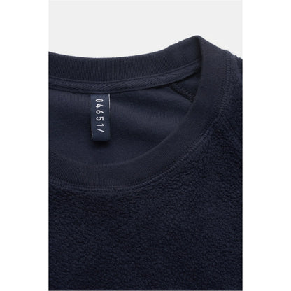 Men's navy PF crewneck sweatshirt from 04651, featuring a comfortable fit and classic design, shown on a plain background.