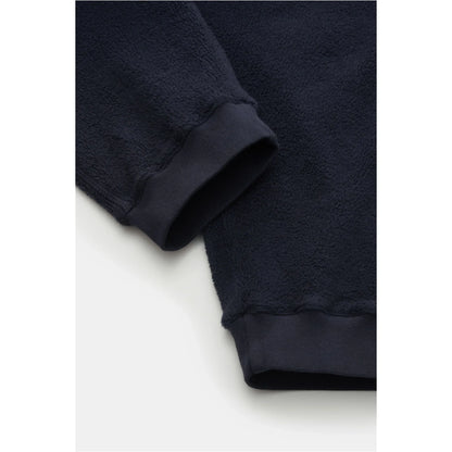 Men's navy PF fleece sweatpants from 04651 brand, showing the soft fleece fabric and comfortable fit.