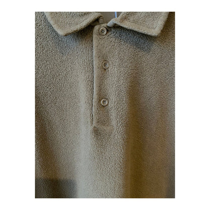 Men's taupe PF LS Polo shirt by 04651, featuring a classic fit and subtle branding, displayed on a plain background.
