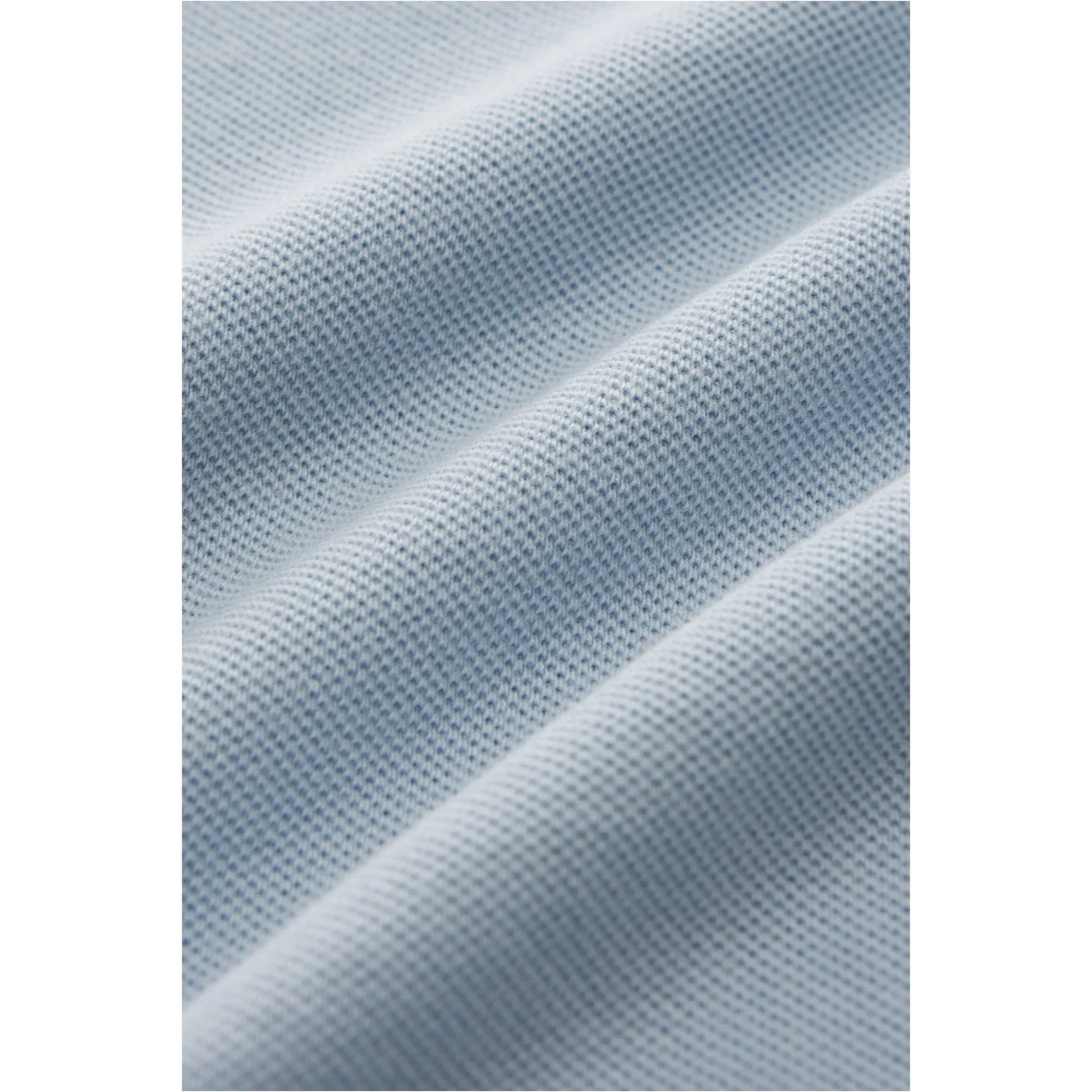 Sky blue men's Piqué slim collar shirt by 04651, featuring long sleeves and a tailored fit, displayed on a white background.