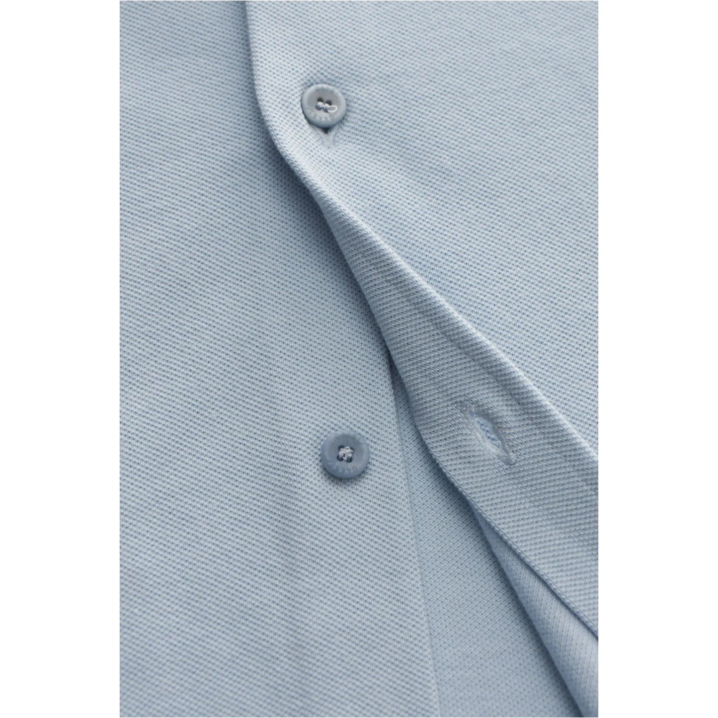 Men's Piqué Slim Collar Shirt in Sky blue by 04651, featuring a classic collar and long sleeves.
