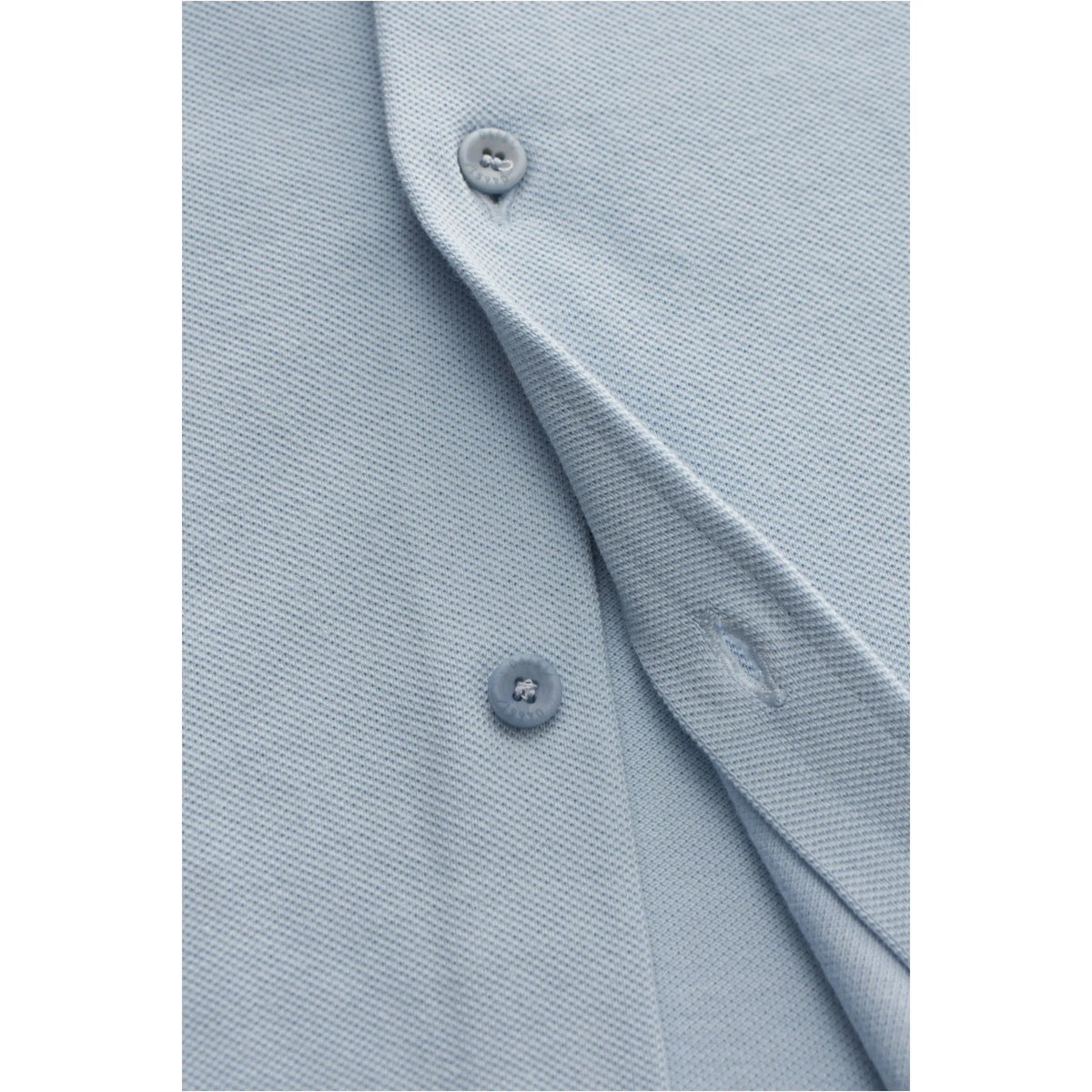 Men's Piqué Slim Collar Shirt in Sky blue by 04651, featuring a classic collar and long sleeves.