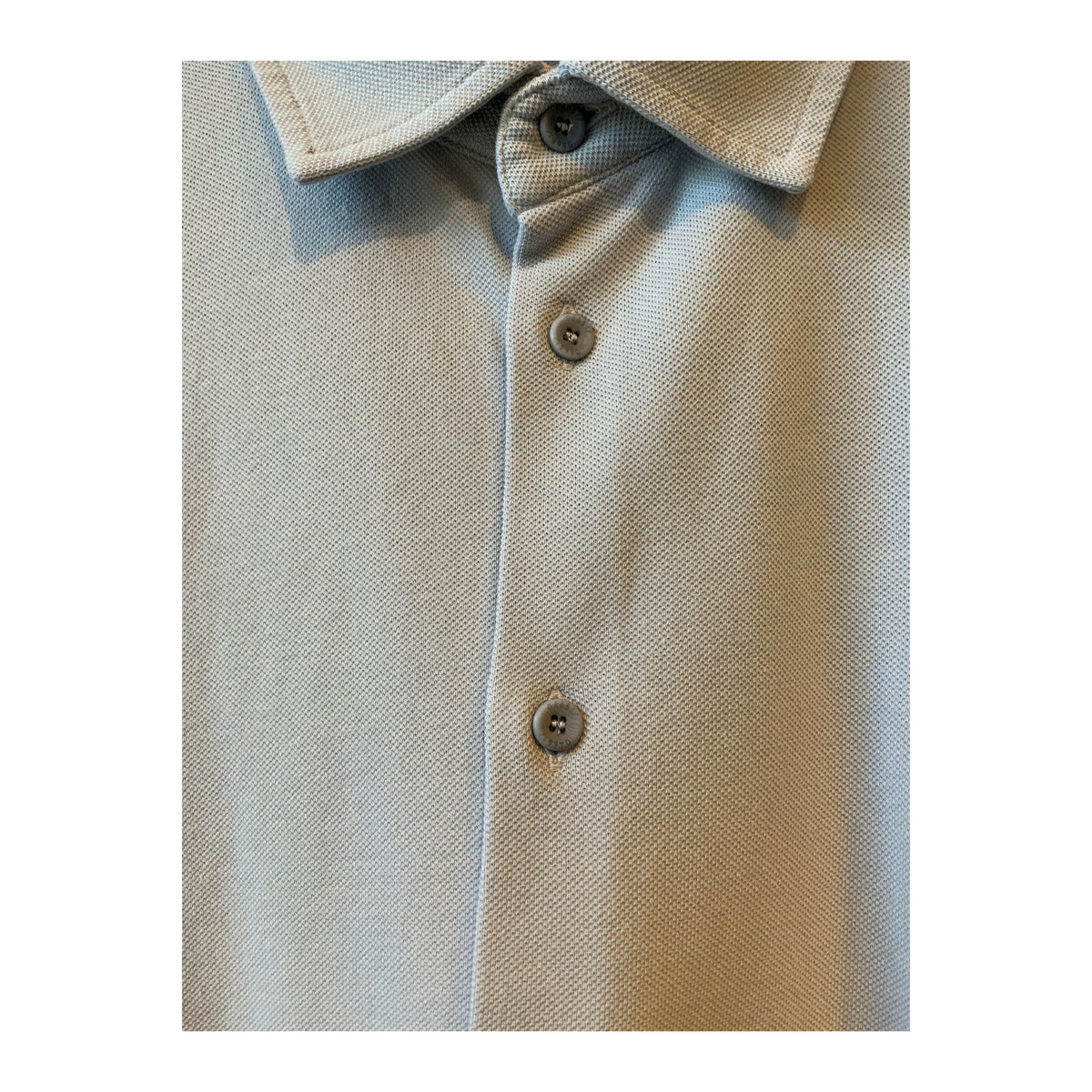 Men's Piqué Slim Collar Shirt in Sky by 04651, featuring a classic collar and textured fabric in a vibrant sky blue color.