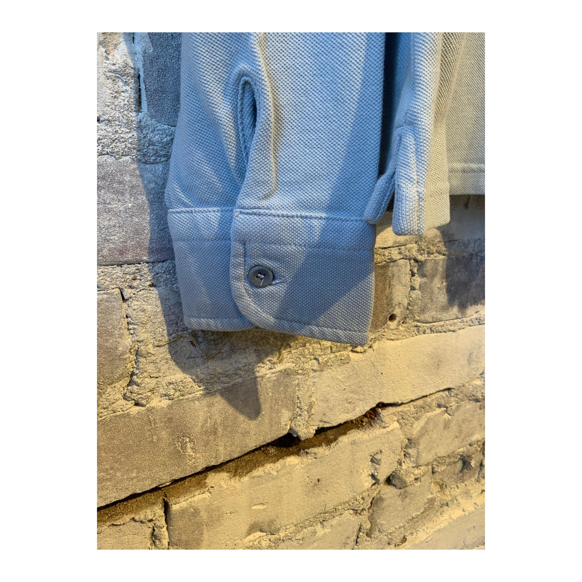 Men's Piqué Slim Collar Shirt in Sky color, featuring a tailored fit and classic design, styled for casual or smart occasions.