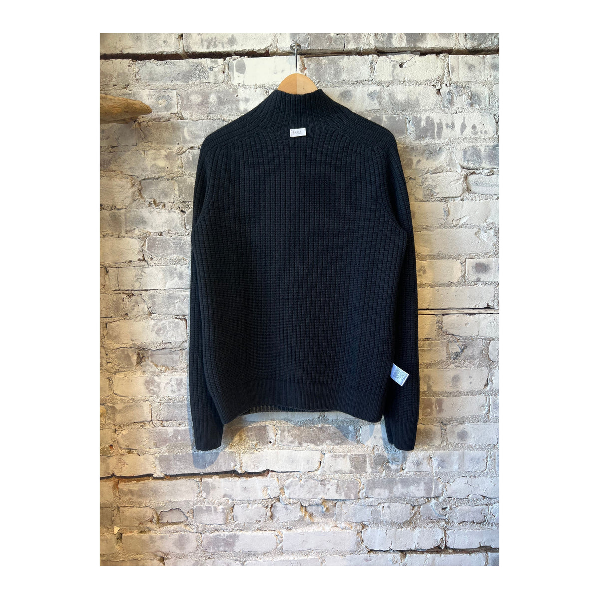 Men's Reversible Foggy Mock Sweater in navy, showcasing its soft fabric and stylish two-tone design.