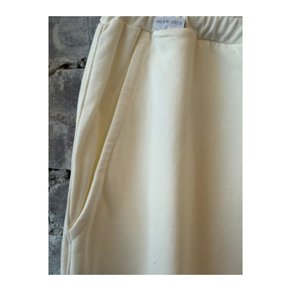 Men's ivory IF jogger pants from 04651/ featuring a comfortable fit and casual style, shown in a relaxed, natural pose.