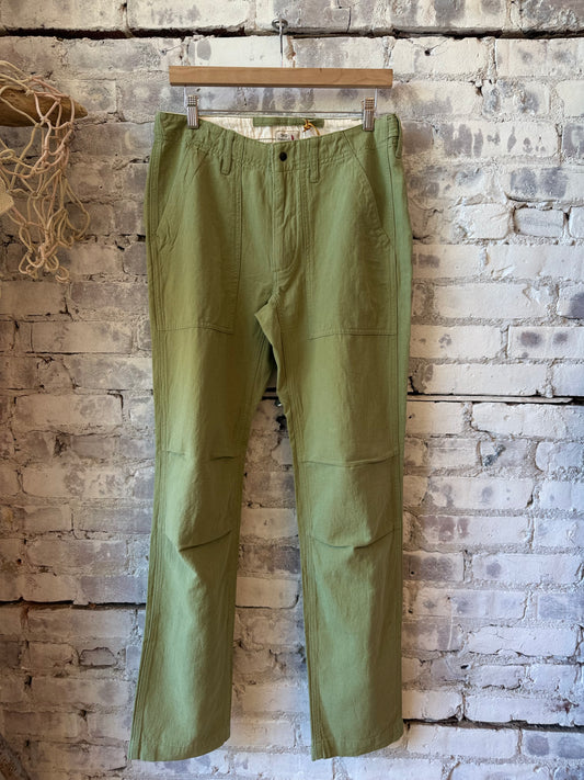 Cotton/Linen Supply Pant - Light Olive