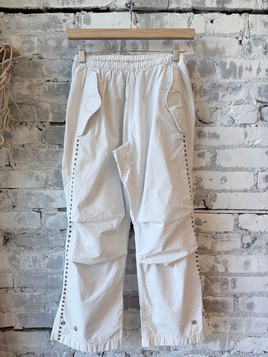 FreeCity HOMESTUD OUTOFSIGHT POPLINAIR FLAPSNAP KITE PANT - White Plant Dark Gray