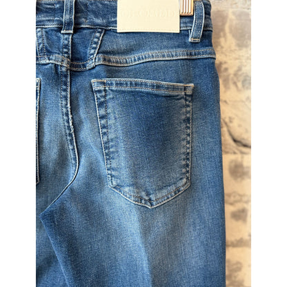 Mid blue women's Junna straight jeans by Closed Women's, showing classic fit and denim texture.