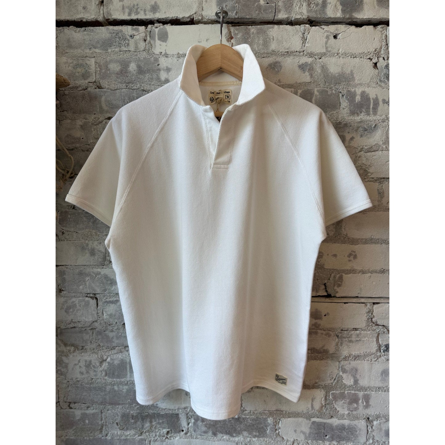 Kepani Raffy Pique Knit Polo Shirt - White Dark Sea Green