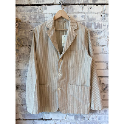 Men's Jules Woven Jacket by Hartford Men's in khaki and cream, shown with textured fabric and casual fit.