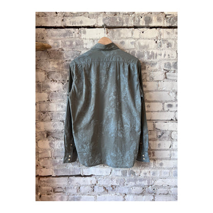 Paul Pat Palm Tree Print Cotton Shirt - Olive - DUNE + SALT