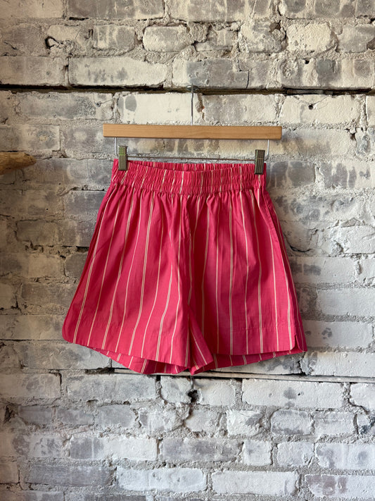 LMND Chiara Striped Shorts - Watermelon/Salsa/Orange/Natural Gray
