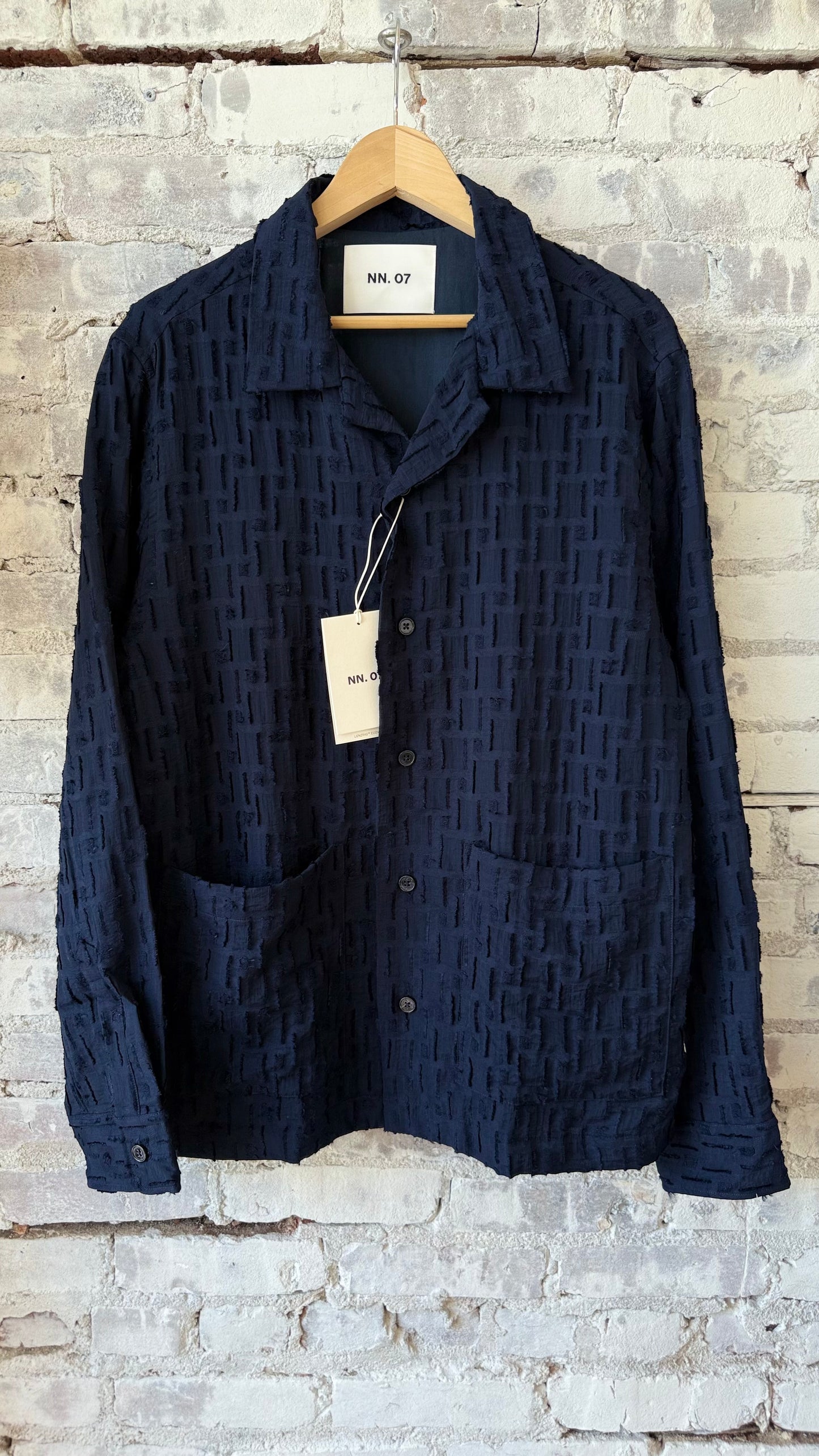 Hank Fil-Coupé Jacquard Over Shirt - Navy Blue - DUNE + SALT