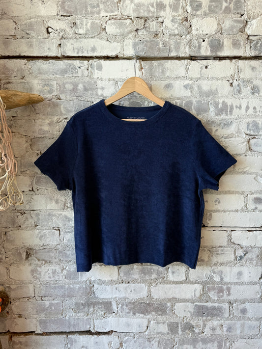 Organic Cotton Terry Semi Relaxed S/S Crewneck - Blue Moon - DUNE + SALT