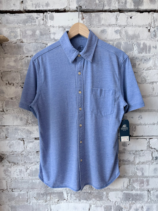 Tony Burnout Knit Shirt - Wedgewood Blue - DUNE + SALT