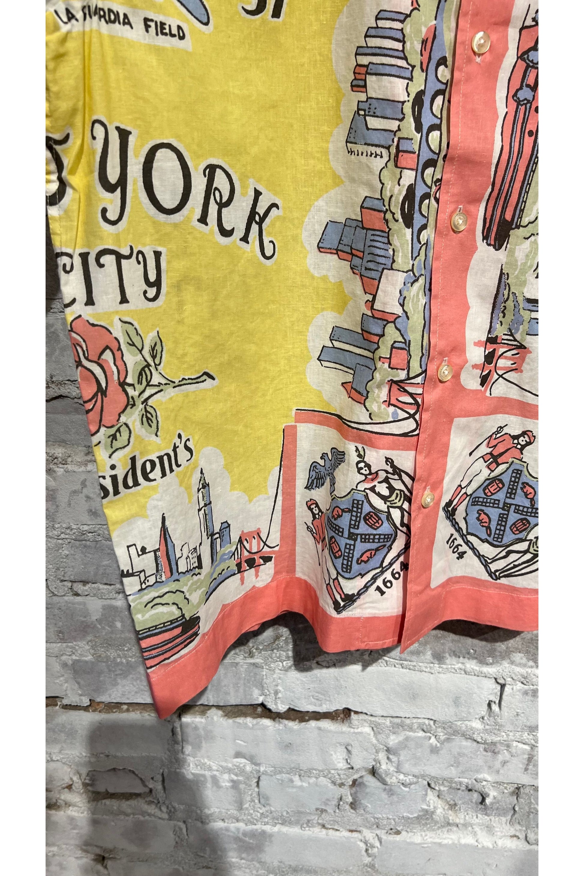 Poplin Reef Shirt - Yellow New York Map - DUNE + SALT