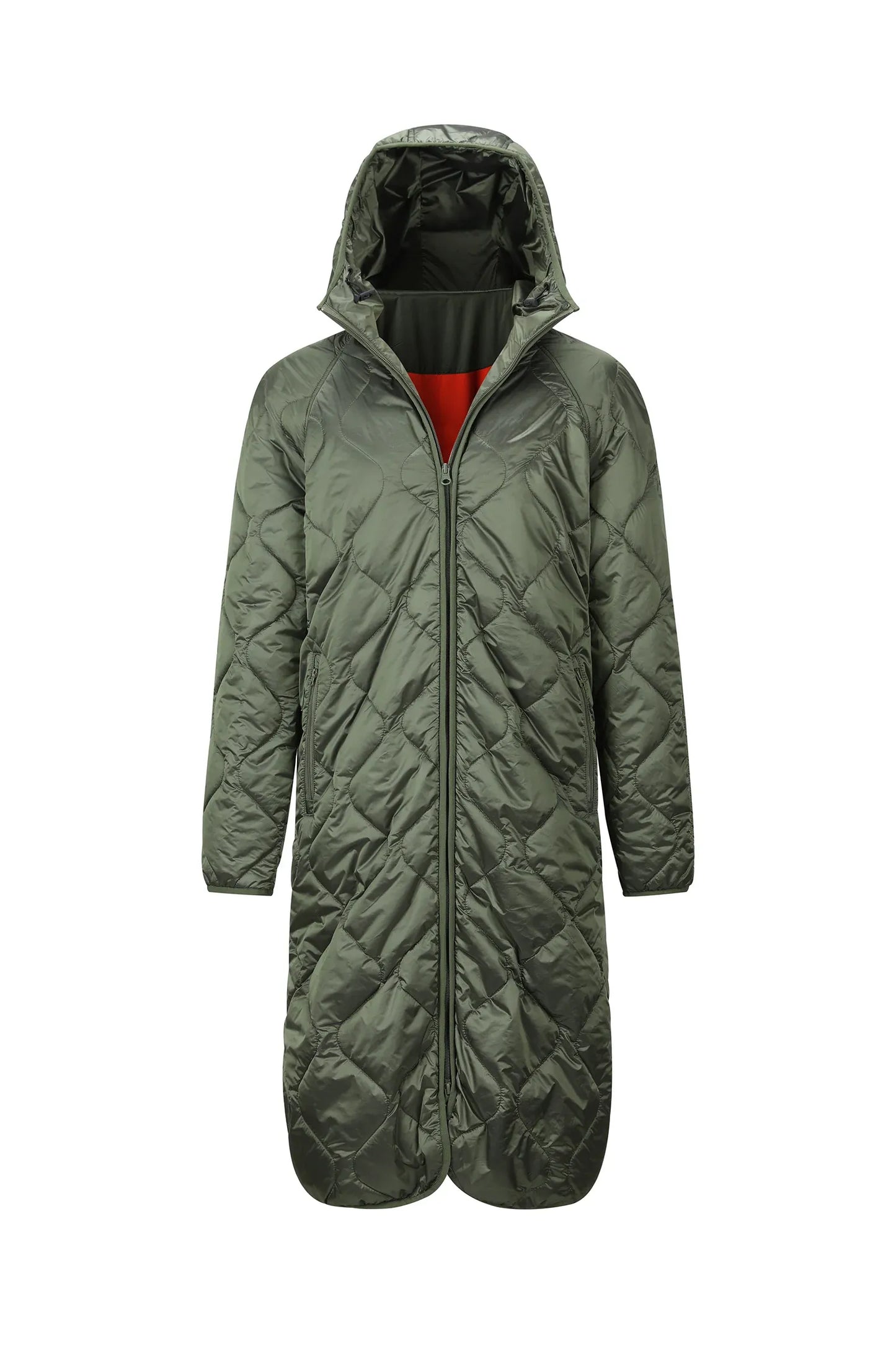 08 Light Hooded Puffer - Olive/Orange - DUNE + SALT