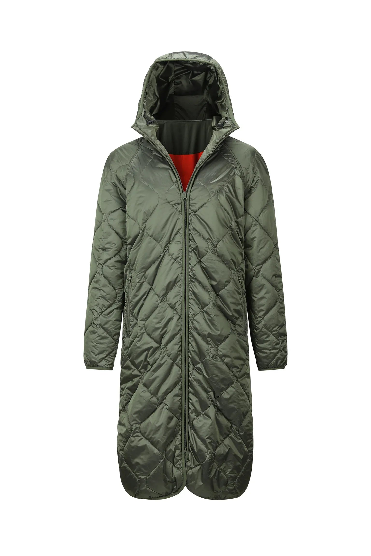 08 Light Hooded Puffer - Olive/Orange - DUNE + SALT