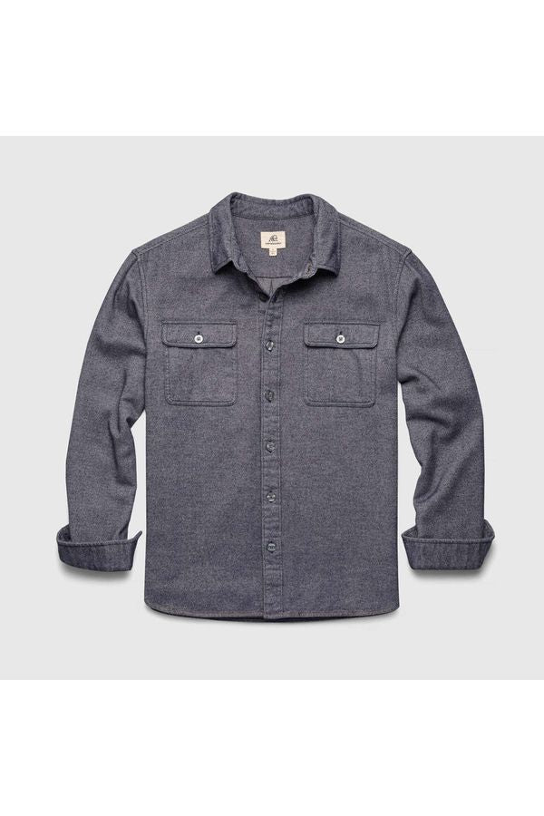 Dylan Brushed Twill Overshirt - Navy - DUNE + SALT