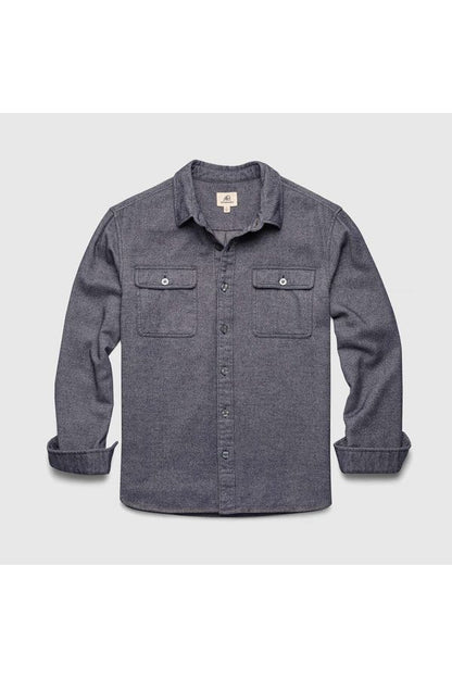 Dylan Brushed Twill Overshirt - Navy - DUNE + SALT