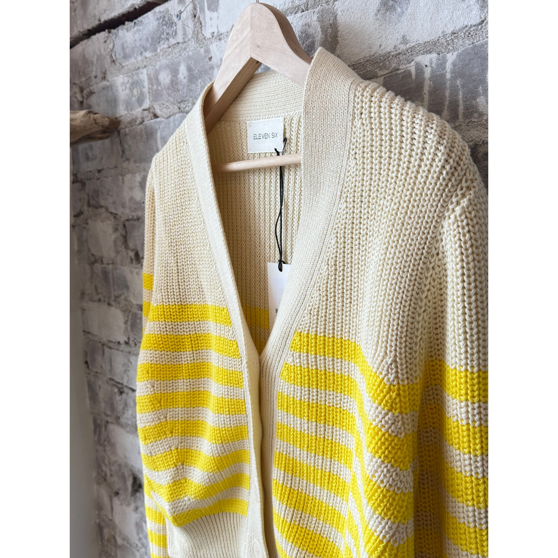 Isla Stripe Cardi - Ivory/Limone - DUNE + SALT