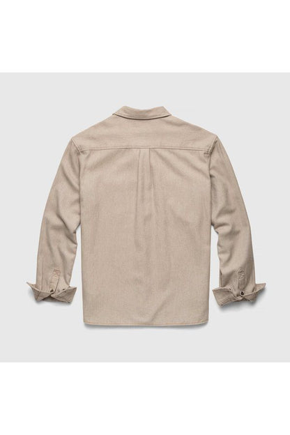 Dylan Brushed Twill Overshirt - Khaki - DUNE + SALT