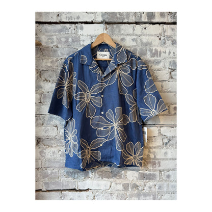 Applique Hawaiian SS Camp - Blue - DUNE + SALT