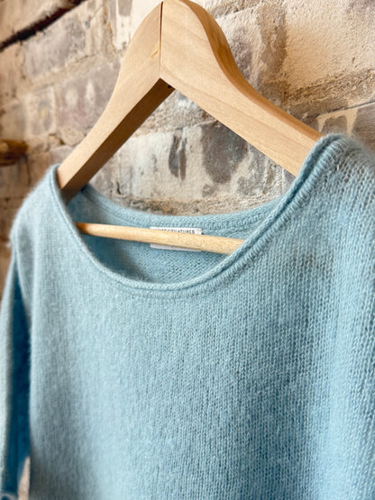 Cashmere Silk SS Crewneck - Bleu Calanques - DUNE + SALT