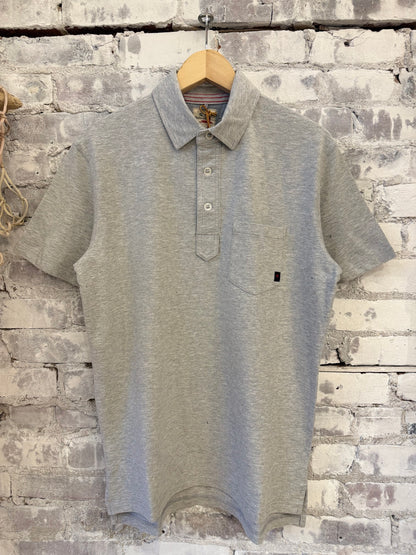 Pique Slot Polo - Grey Heather - DUNE + SALT
