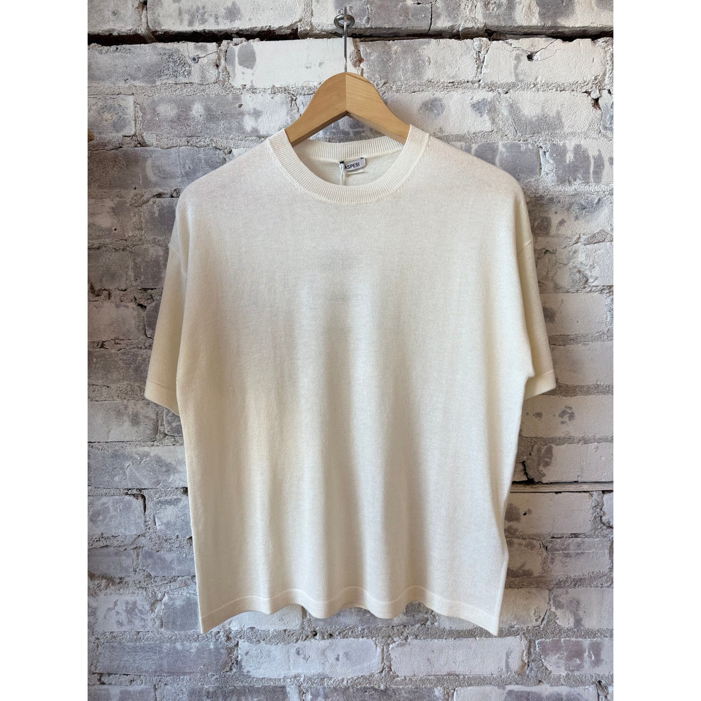 Silk/Cotton/Cashmere Knitted T-Shirt - White - DUNE + SALT