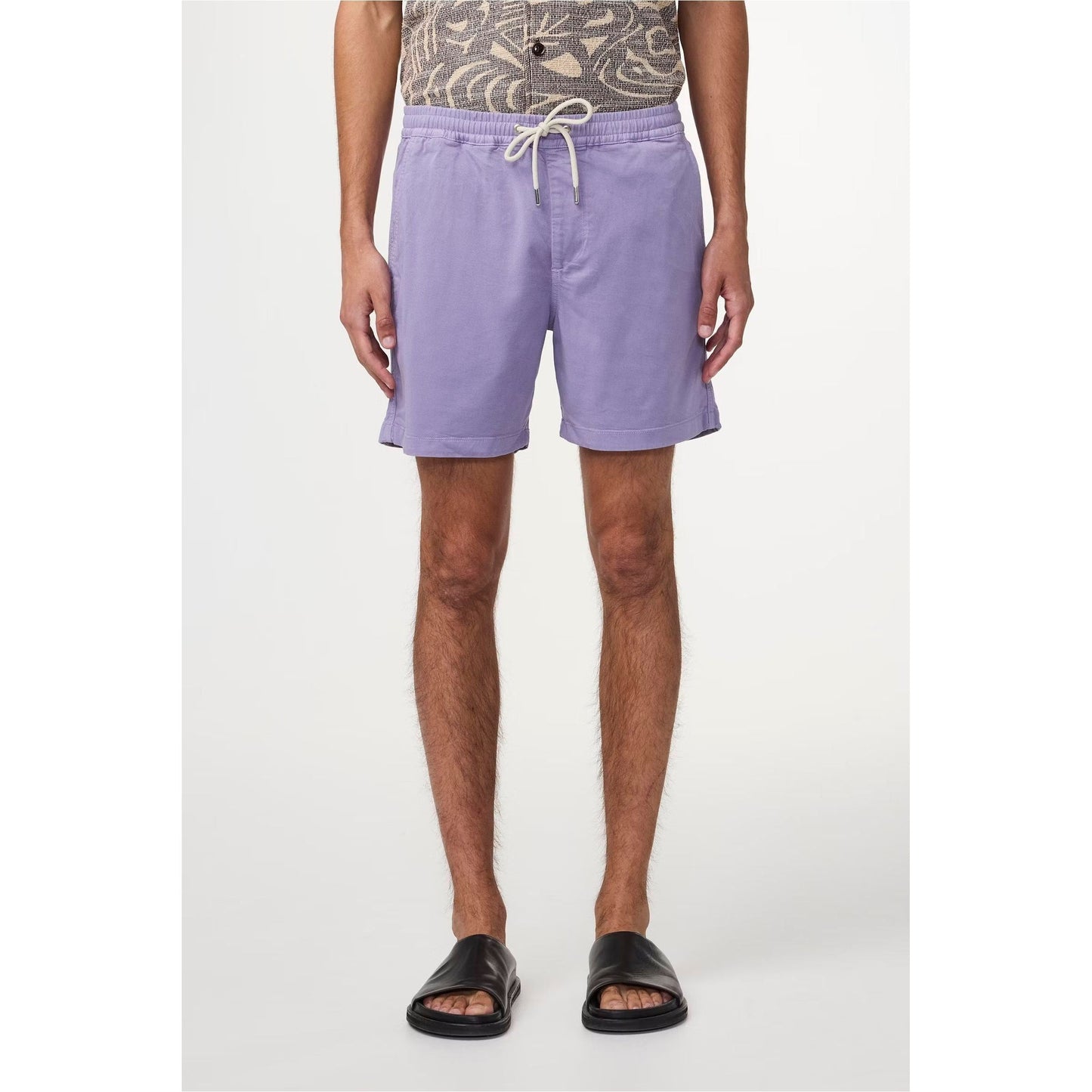 Men's Gregor Lyocell Blend Shorts by NN07 in violet, featuring a relaxed fit and lightweight fabric, suitable for casual wear.