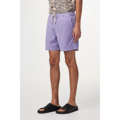 Men's NN07 Gregor Lyocell Blend Shorts in violet, showing front view with relaxed fit and lightweight fabric.