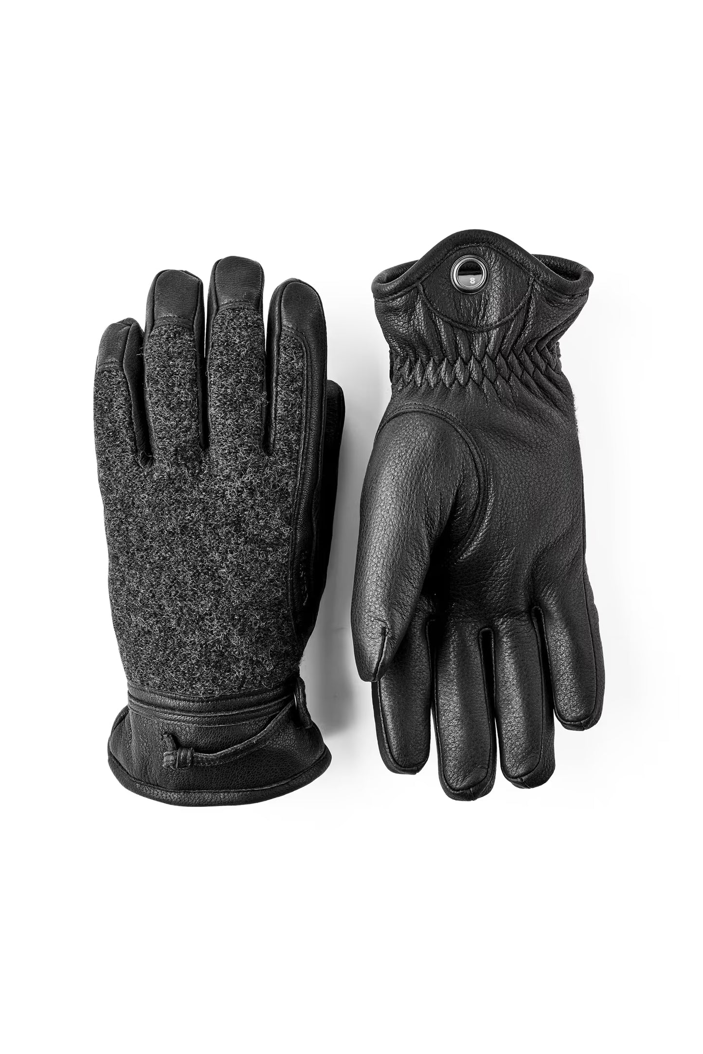 Daniel Leather Gloves - Charcoal/Black