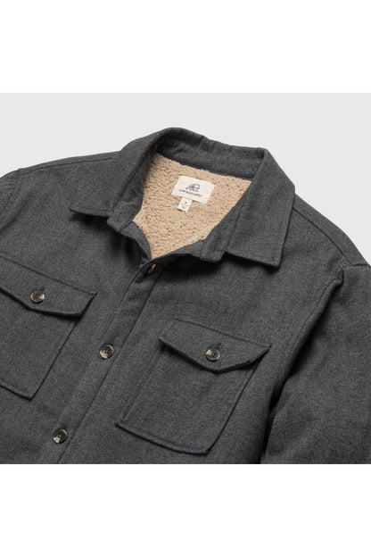 Skip Sherpa Shirt Jacket - Charcoal Heather - DUNE + SALT