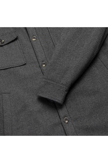 Skip Sherpa Shirt Jacket - Charcoal Heather - DUNE + SALT